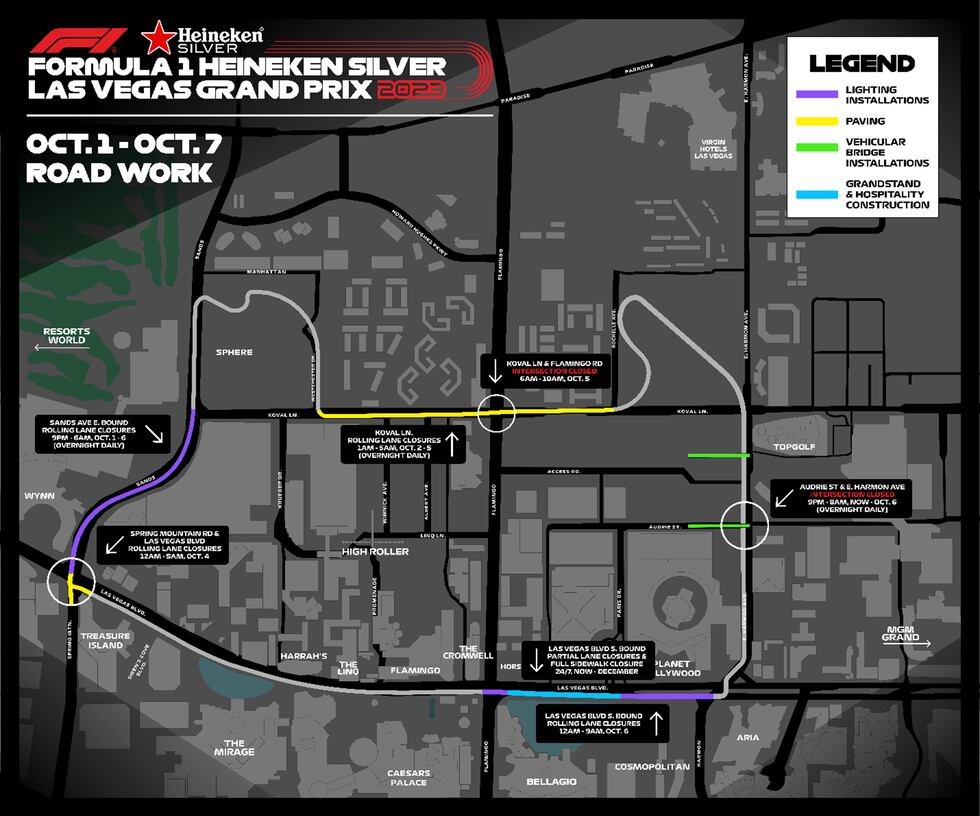 F1 road work, Oct. 1-7