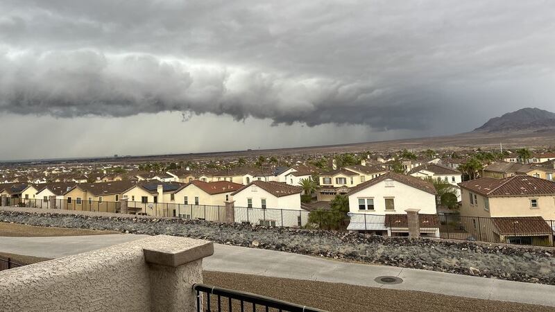 Storm clouds seen over Henderson on Jan. 5, 2023.