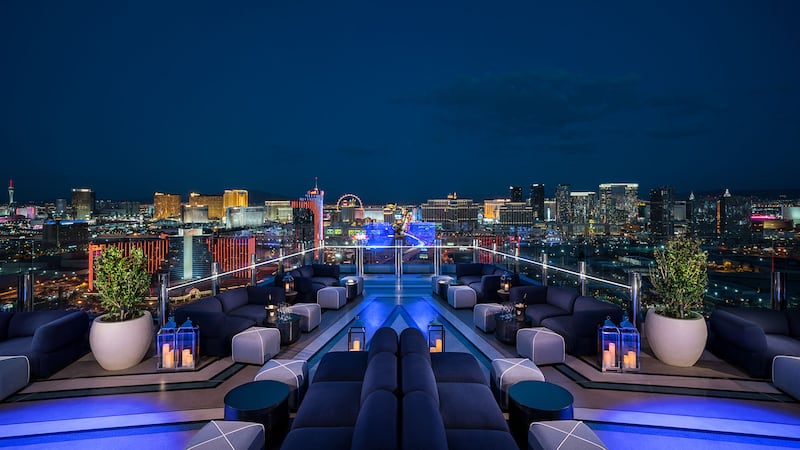 The view of the Las Vegas Valley as seen from the Ghostbar at the Palms. (Courtesy Palms)