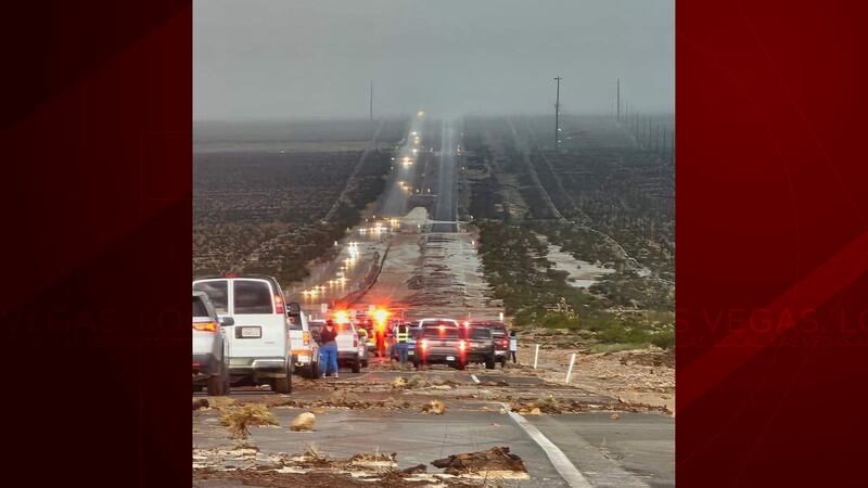 Flood damage on SR-160 in southern Nevada