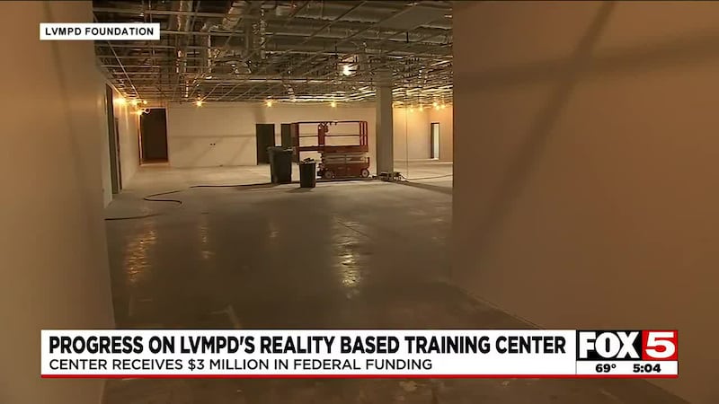 Las Vegas police's reality-based training facility is seeing progress.