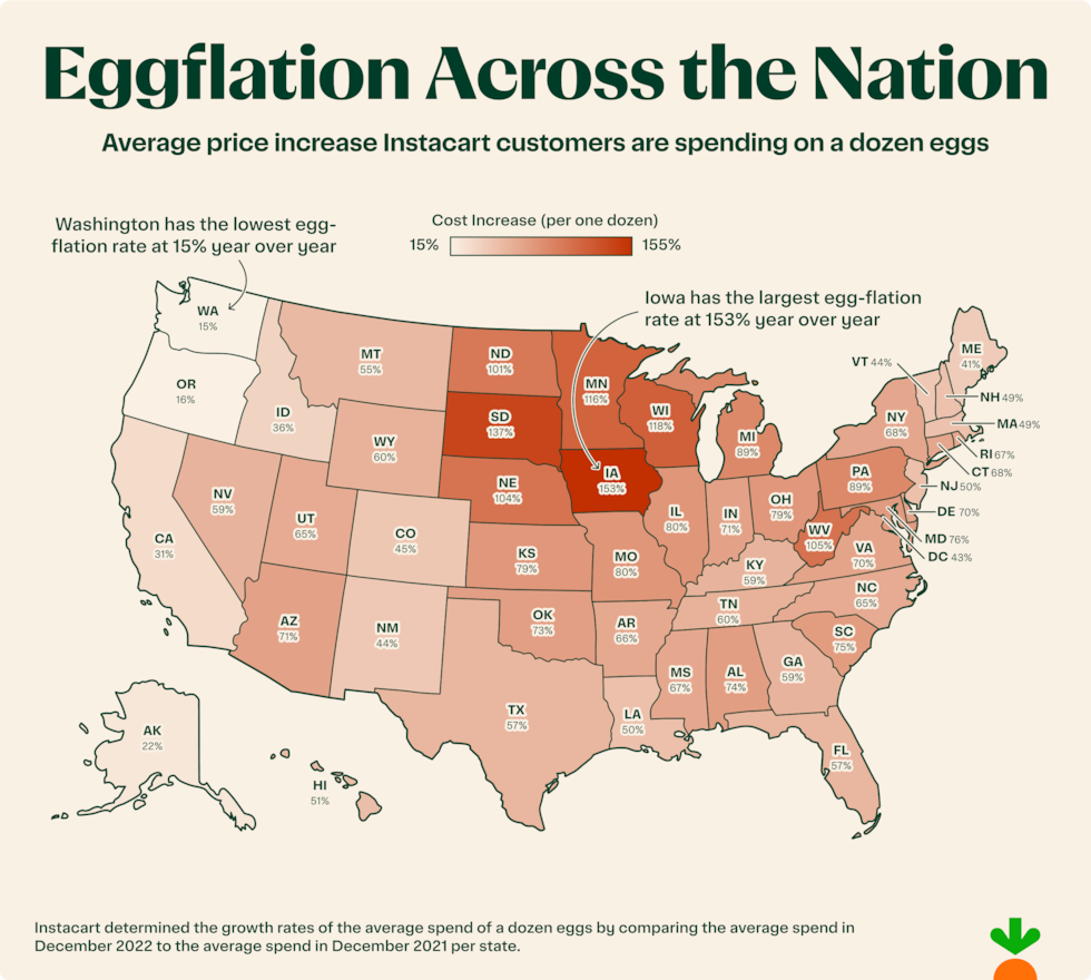 Instacart 'Eggflation' map