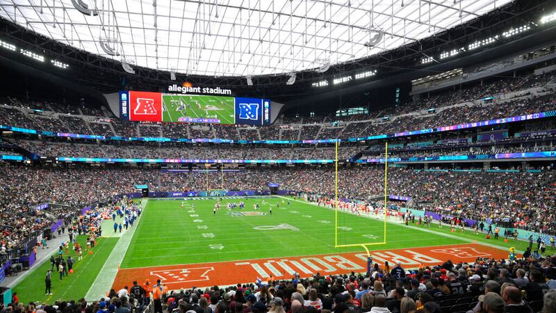 Allegiant Stadium is shown during the second half of the Pro Bowl NFL football game between...