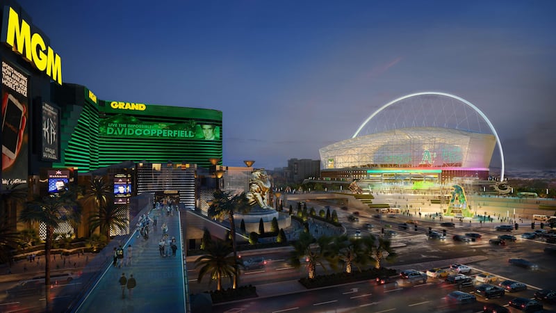 A rendering of the possible A's stadium