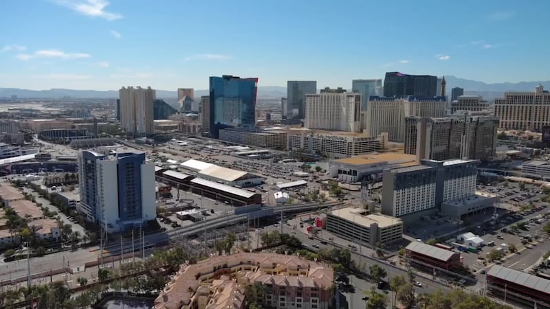 Intersection of Flamingo and Koval where major construction is taking place for big race