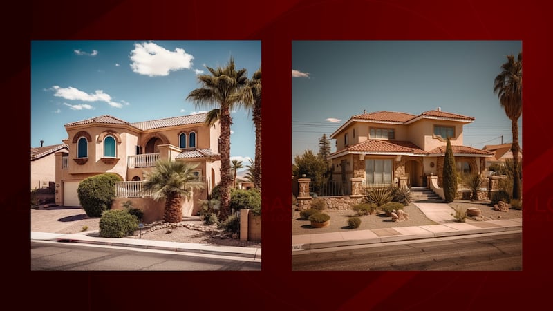 AI renderings of "typical homes" in Las Vegas and Nevada