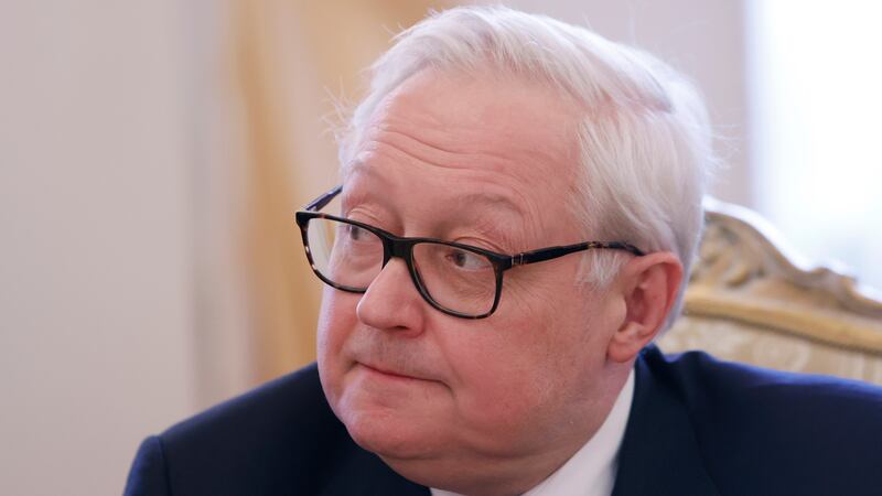 FILE - Russian Deputy Foreign Minister Sergei Ryabkov attends the talks between Russian...