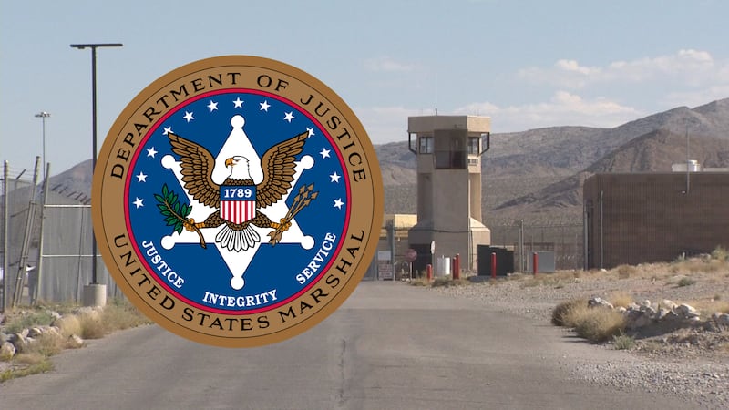 U.S. Marshals logo on image of Southern Desert Correctional Center