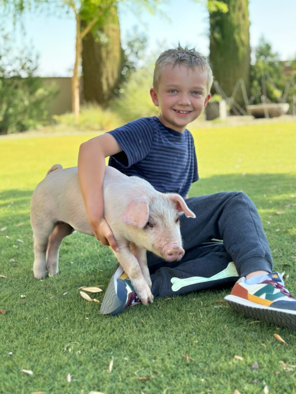 Lucky the Pig with Colton