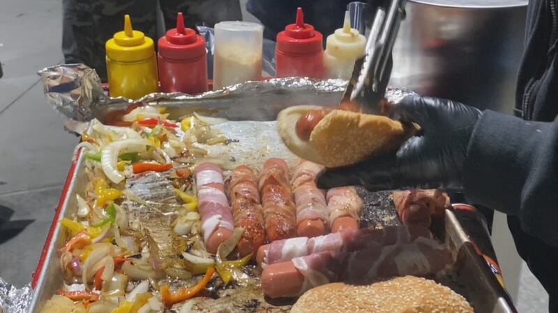 Hotdog vendors near Allegiant Stadium