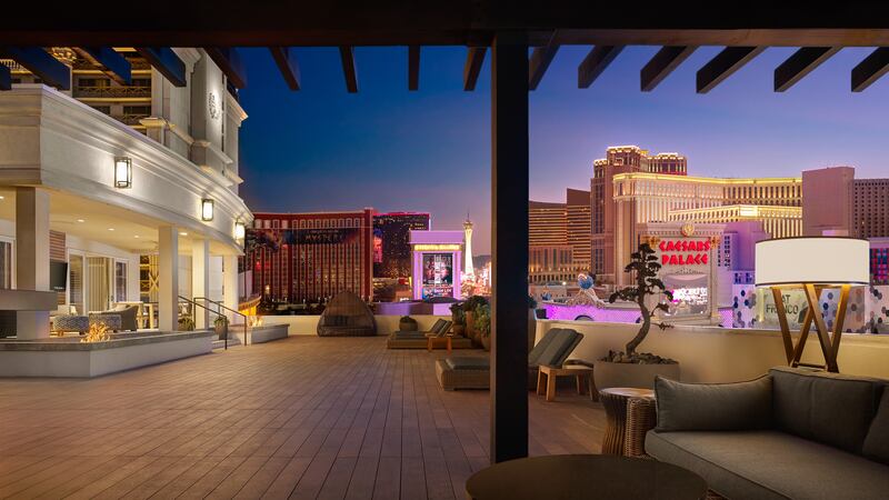 Terrace view from Nobu Sky Villa at Nobu Hotel Caesars Palace