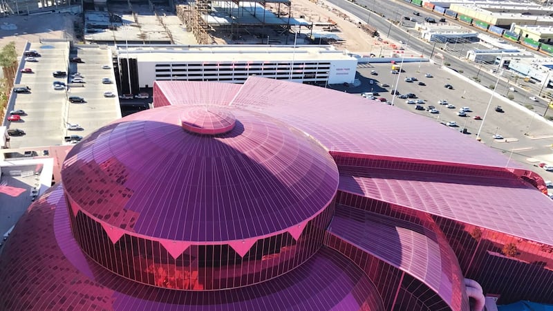 The exterior of the Adventuredome is seen at Circus Circus on the Las Vegas Strip.