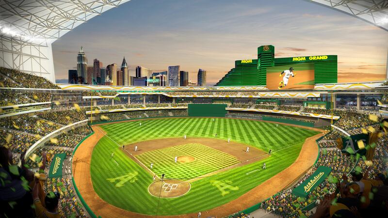 Oakland A’s release renderings of potential Las Vegas Strip ballpark