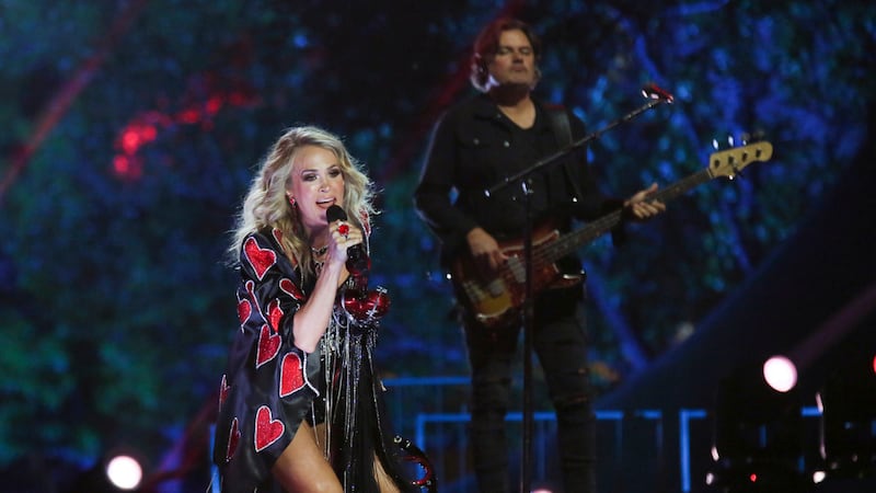 Carrie Underwood performs for the CMT Music Awards on March 29, 2023 in Austin, Texas. The...