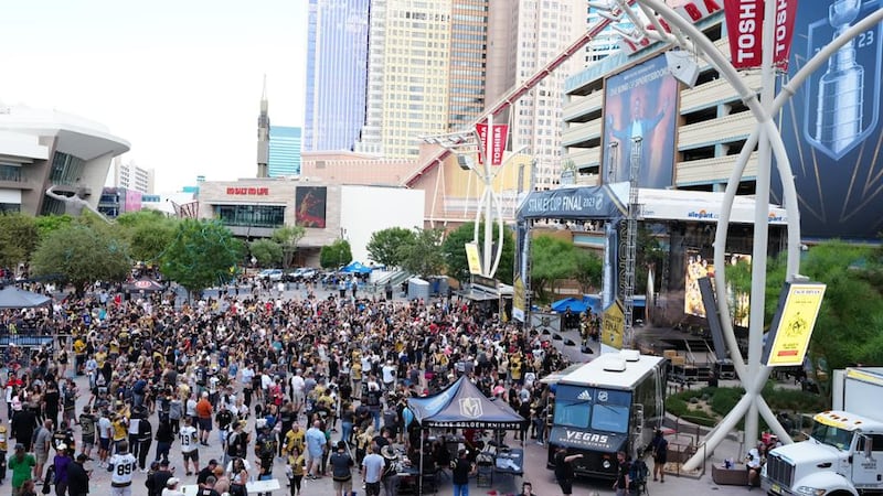 Toshiba Plaza outside T-Mobile Arena in Las Vegas