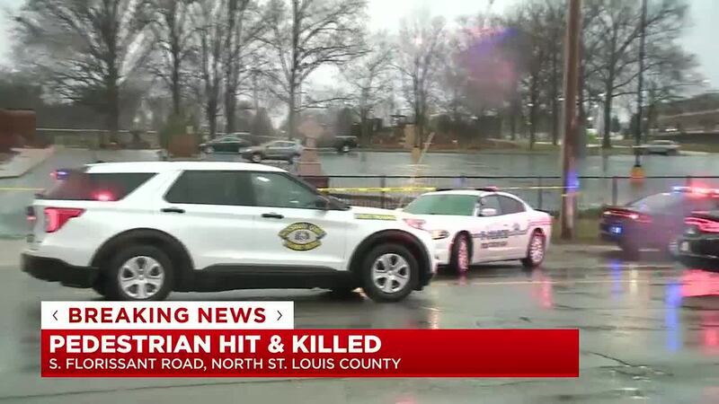 A person was hit by a car and killed outside a gas station in Ferguson Wednesday morning