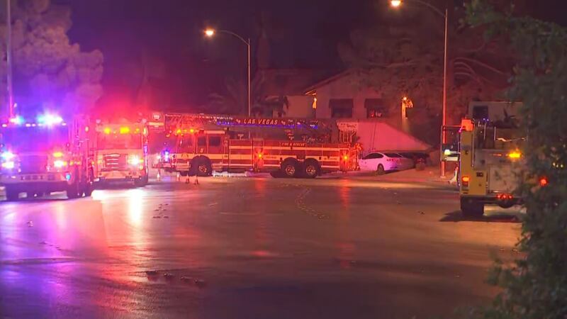 Two-alarm fire at Las Vegas office building on Nov. 24, 2022.