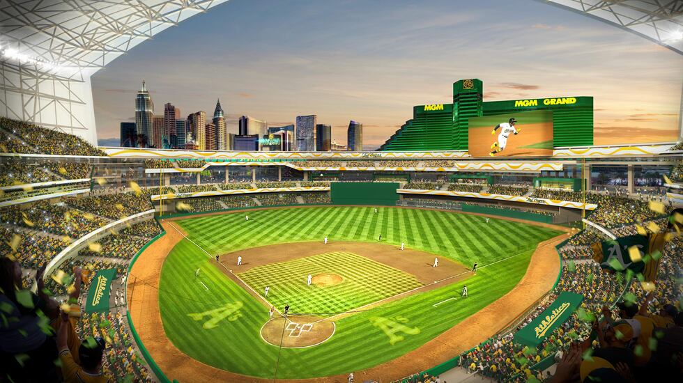 Oakland A’s release renderings of potential Las Vegas Strip ballpark