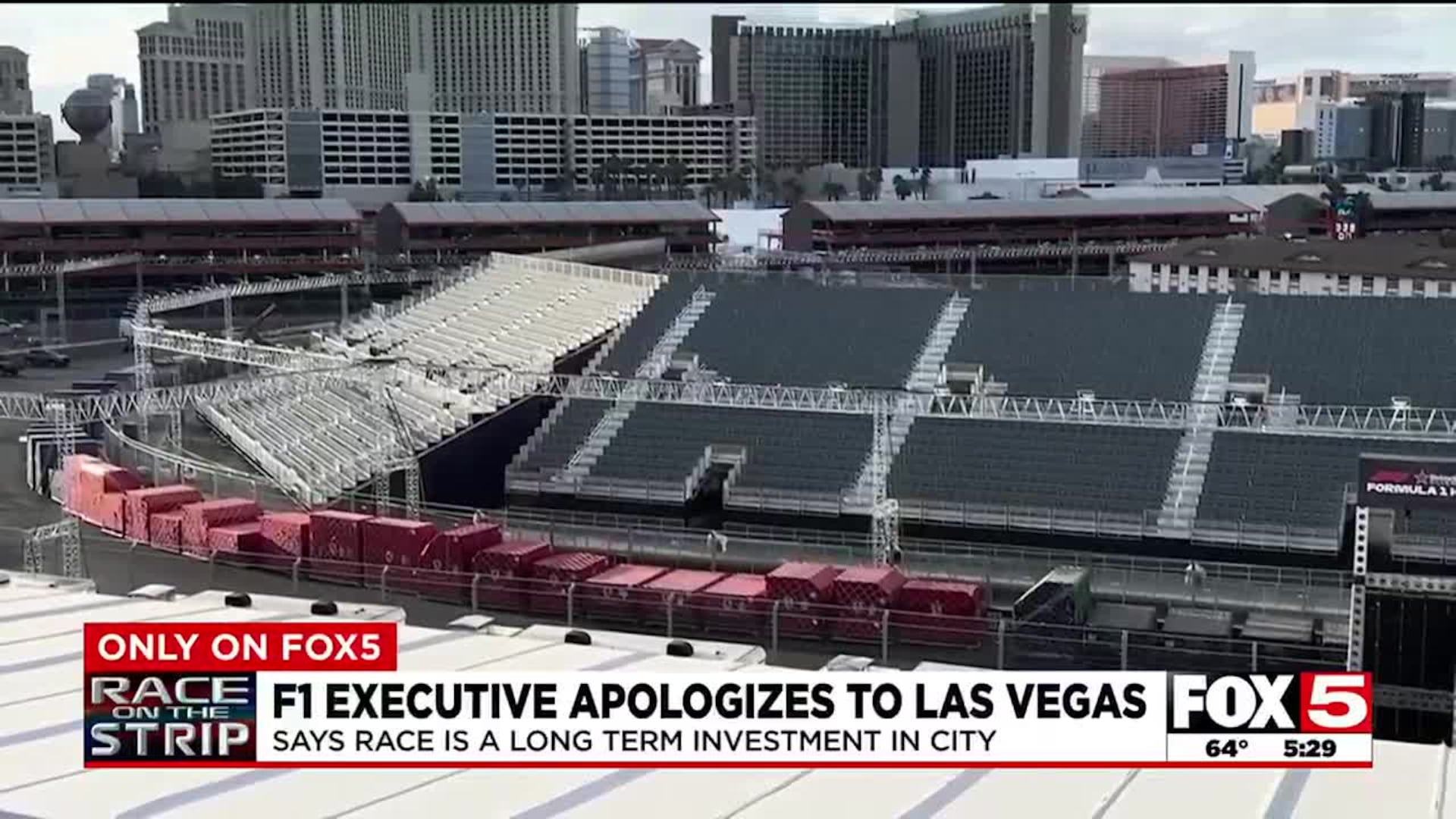 F1 Las Vegas Grand Prix: FOX5 drone gives a look at pit building, track ahead of race